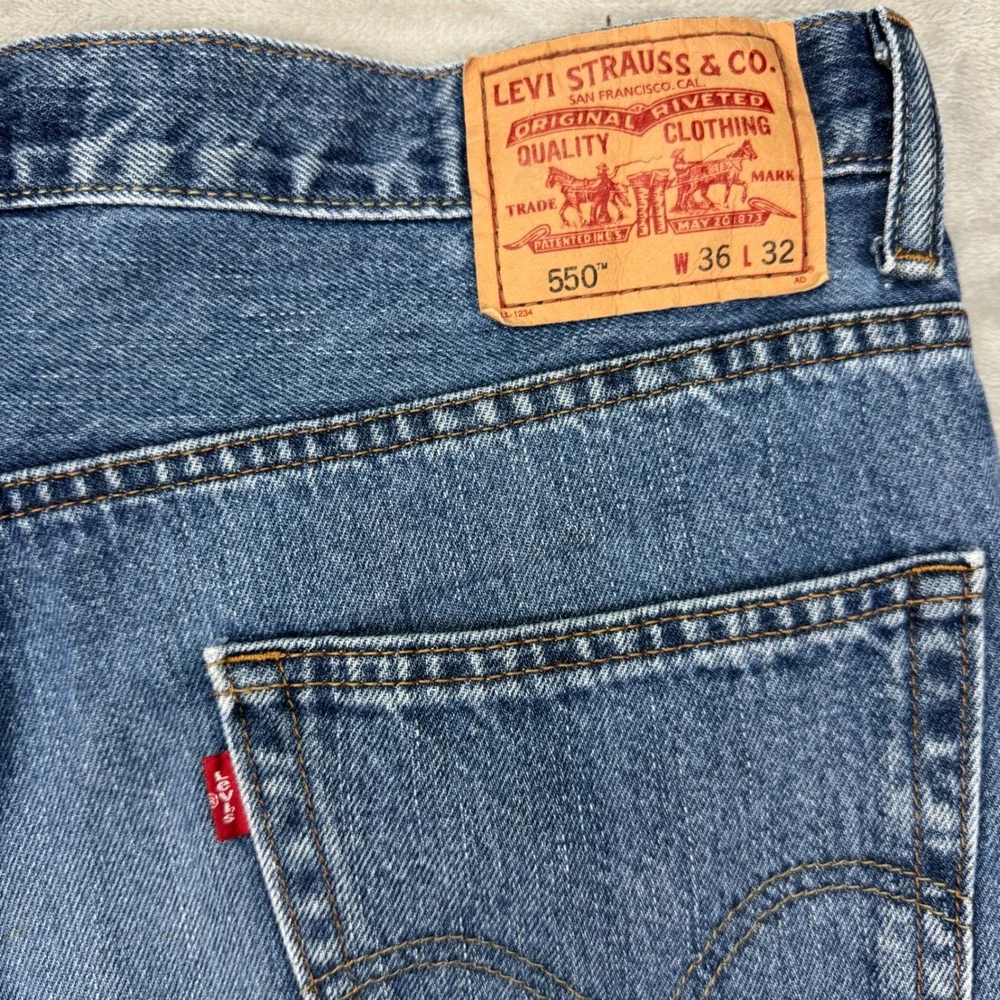 Vintage Levis 550 Jeans Mens‎ 36x32 Blue Faded Loose Baggy Relaxed Fit 90s Y2K